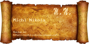 Michl Nikola névjegykártya